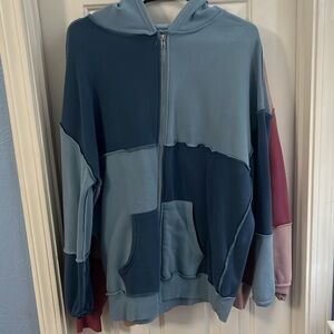Colorblock Hoodie in Blue